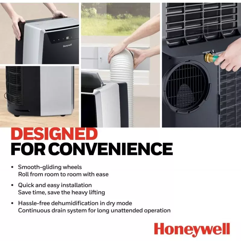 Honeywell pendingin udara portabel, pengurang udara dengan panas, Dehumidifier, dan kipas untuk kamar tidur, ruang tamu, kantor, dapur, ruang hingga 700