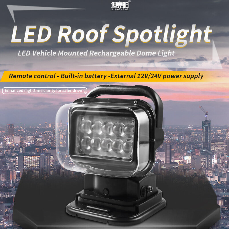 다기능 마그네틱 리모컨 LED 충전식 지붕 탐조등, 100W 강한 빛