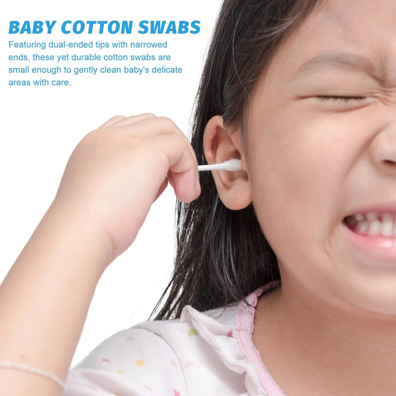 مسحات قطنية أنف الرضيع ، عصي ورقية ، براعم العناية بالطفل ، عصي تنظيف الأذن ، صندوقان ،
