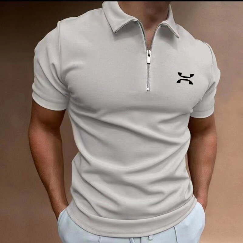 Классическая рубашка для мужчин, неформальная рубашка-поло с коротким рукавом, яркая, новая, летняя