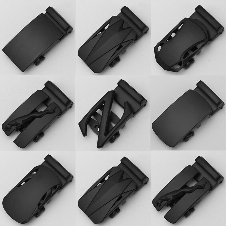 Hebilla de cinturón de aleación para hombre, hebilla automática mate negra, accesorios clásicos de 3,5 CM