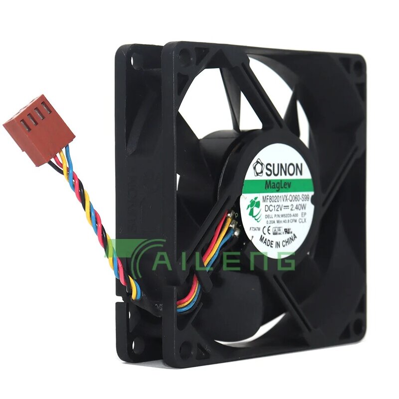 MF80201VX-Q060-S99 8020 DC 12V 2.4W FOR DELL W52D3-A00 80*80*20mm 40.8CFM 0.219A  silent quiet axial cooling fan