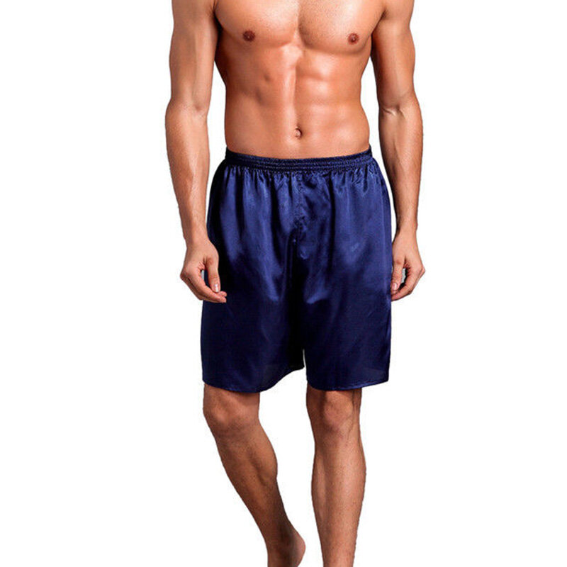 Calções de boxer casuais soltos masculinos, roupa de dormir confortável e suave, pijamas macios, para pele, roupa de baixo, nova