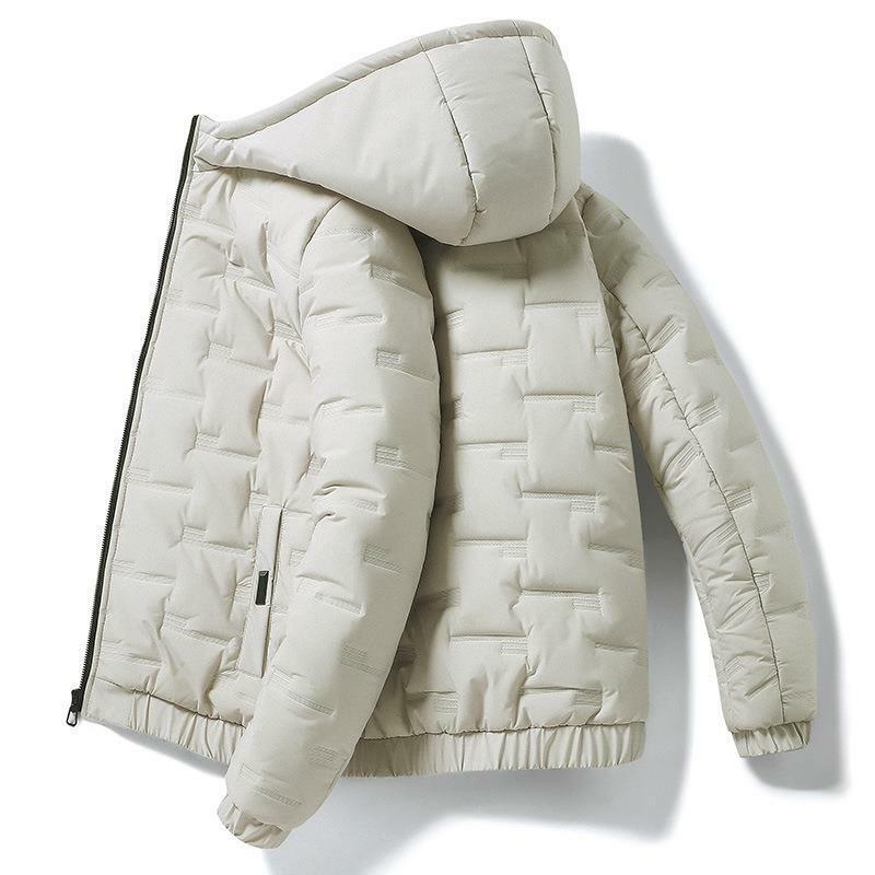 Casaco masculino acolchoado em algodão, parkas da moda, quebra-vento casual grosso e quente, casacos ao ar livre, inverno