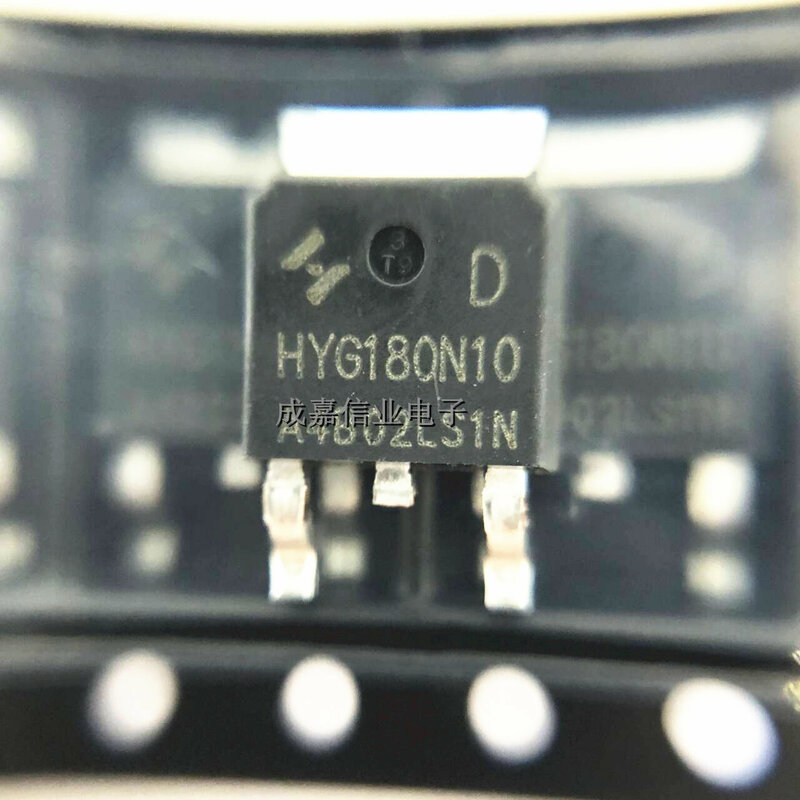 HYG180N10LS1D TO-252-2 마킹, 단일 N 채널 인핸스먼트 모드 MOSFET, 100V 45A, 정품 제품, 10 개/로트