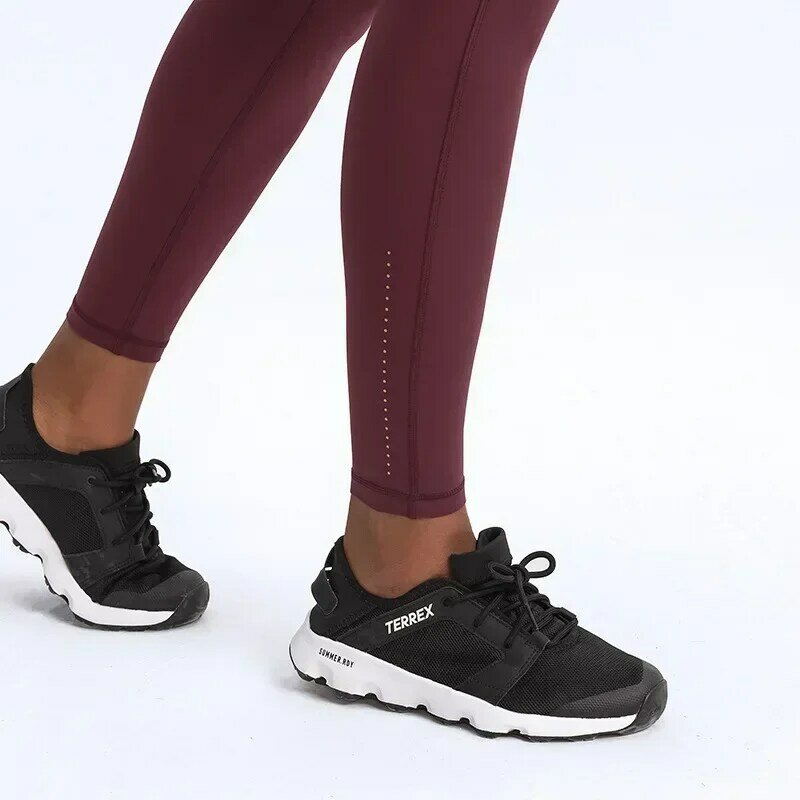 Lulu-mallas deportivas de entrenamiento para mujer, pantalones elásticos de cintura alta, con múltiples bolsillos, de Yoga, con bandas en el tobillo de 25"