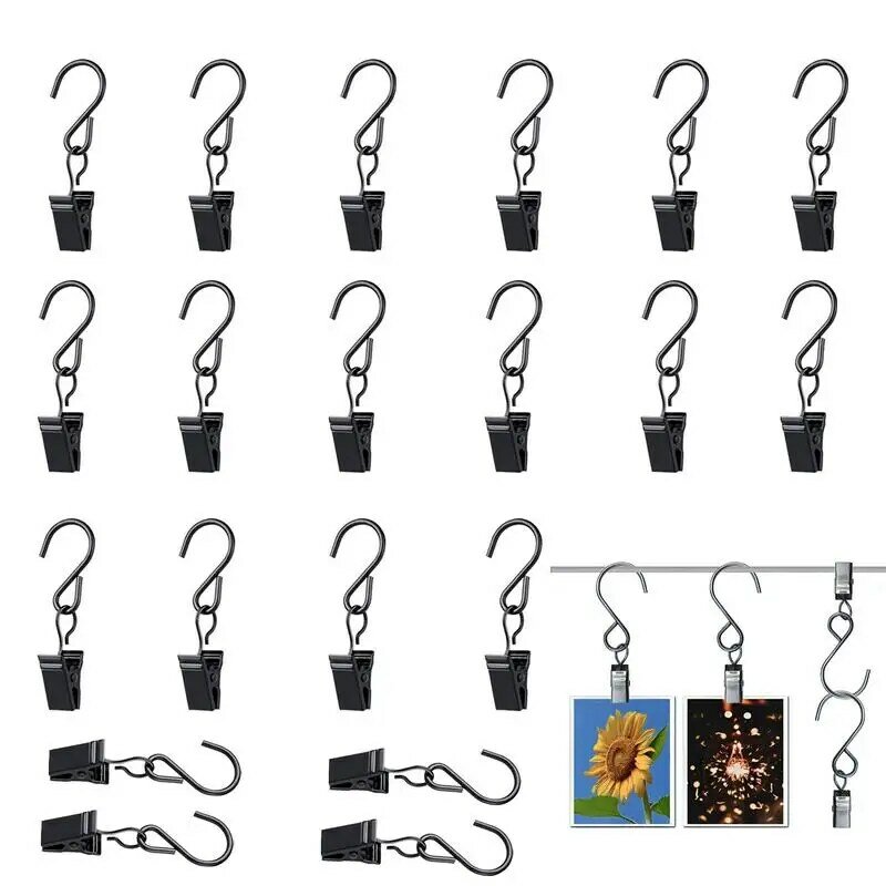 Curtain S Hooks With Clips 20pcs Stainless Steel Backdrop Clips Magnetic Curtain Tiebacks Art Craft Display  Garden Courtyards