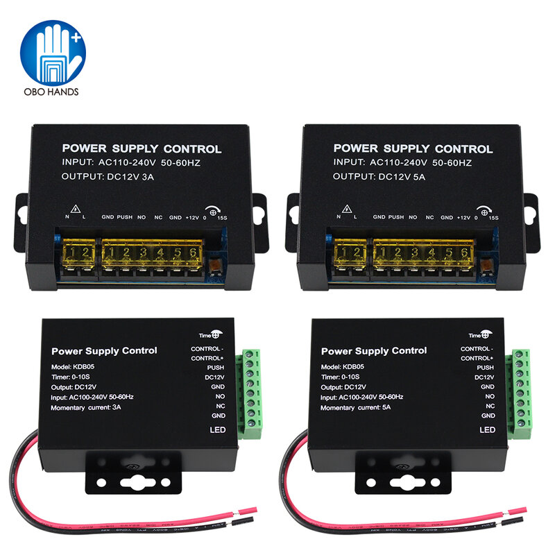 Adaptor saklar pengontrol catu daya AC, kontrol akses DC 12V 5A Output 110-240V untuk kunci pintu rumah sistem interkom Video