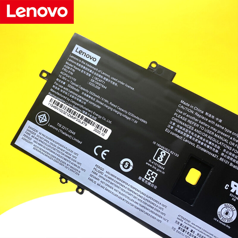 NOVA Bateria Do Laptop Original Para Lenovo X1 CARBONO 2019, X1C SKB10K97644 02DL004 02DL005 L18M4P72 L18C4P71 L18L4P71