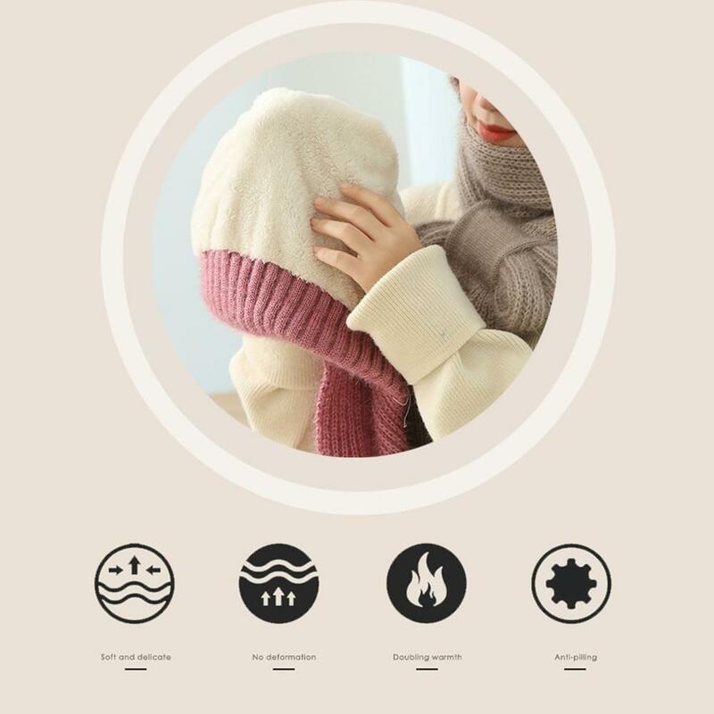 Integrated Ear Protection Windproof Cap Scarf Knitting Thickening Hat Winter Windproof Wram Cap Scarf For Winter
