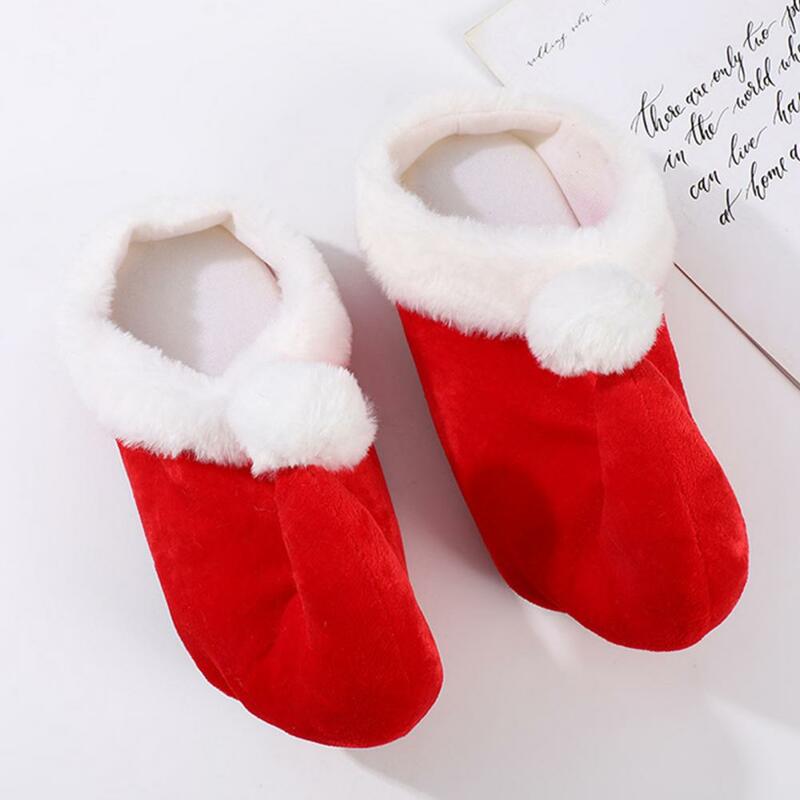 2023 schöne Weihnachten Santa Hausschuhe festliche rote Cartoon Schuhe entzückende Santa Hausschuhe nach Hause Plüsch Santa Claus warme Hausschuhe