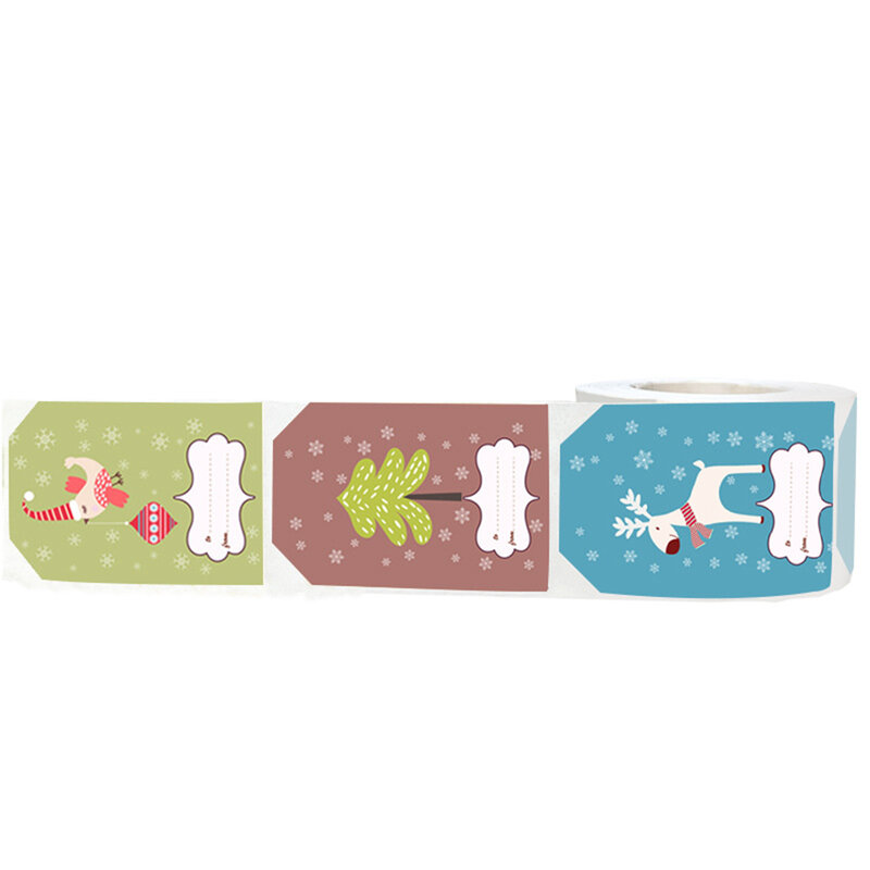 50-250 pezzi nuovi adesivi di buon natale rettangolo confezione regalo di natale Decor Seal Sticker Cute Santa Stickers cancelleria
