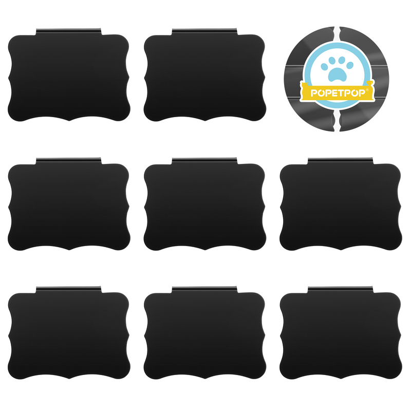 Basket Labels Clips On for Storage Bin Erasable Plastic Pantry Labels Removable Tag Stickers Chalkboard Basket Tag Black