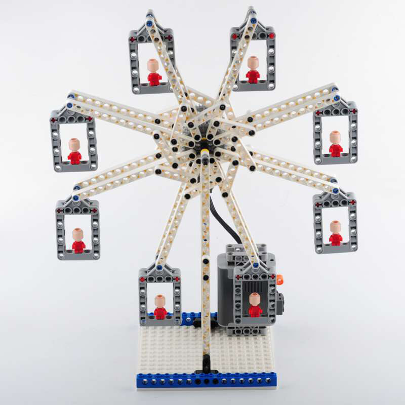 Kit de briques techniques de grande roue électrique MOC, 213 pièces, boîte à piles AA, moteur de 8881 M, 8883 fonctions de puissance, blocs de construction, bricolage, jouet