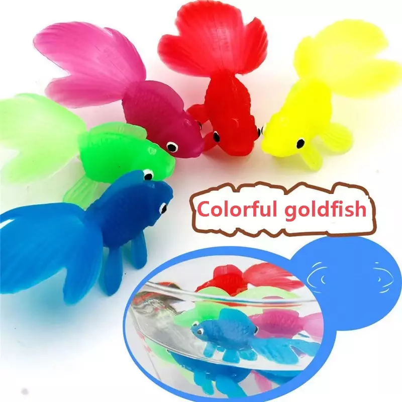 1PC Colorido Simulação Goldfish Modelo Soft Rubber Baby Bath Toys Kids Gift Fun Water Play Natação Praia Toy Para Crianças