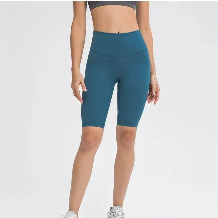 Lemon Align celana pendek ketat pinggang tinggi wanita, celana lari 5 titik, latihan kompresi perut pengangkat pinggul, garis kesegaran