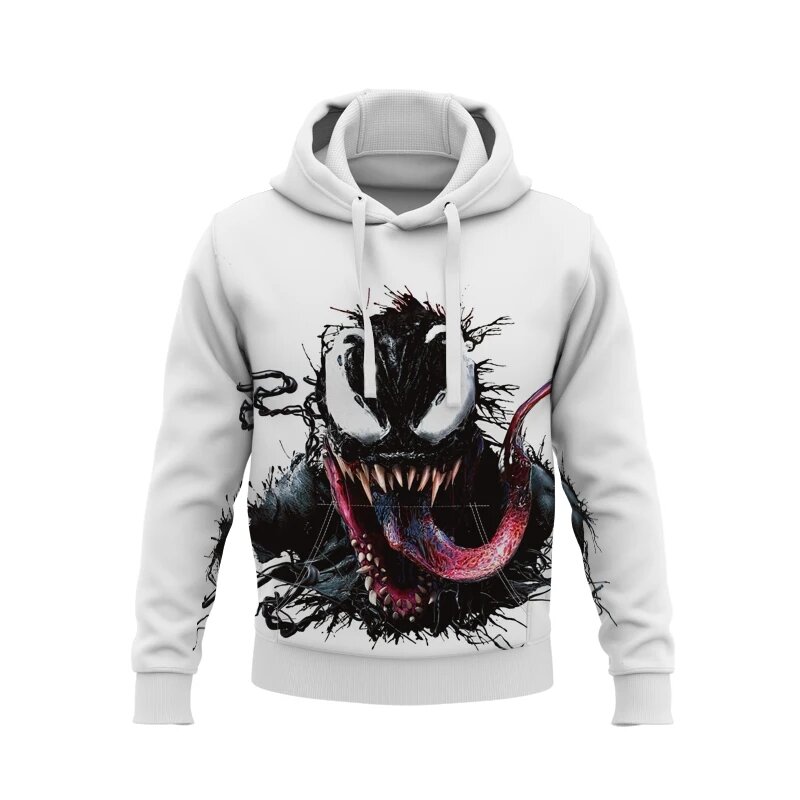 Disney-Venom Cartoon Anime Hoodies para homens, pulôver extragrande, Streetwear 3D Print, colete Moletons, novo