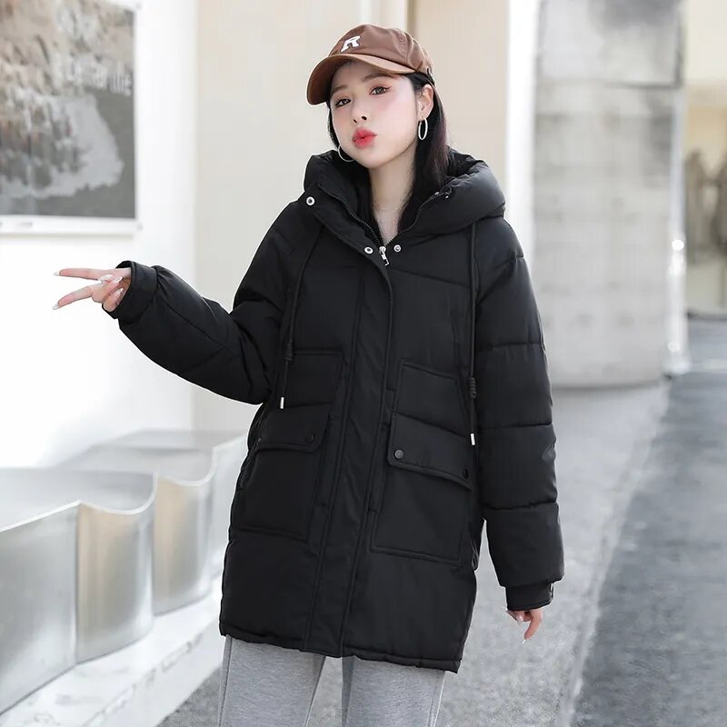 New Winter Hooded Loose Casual Jacket Women Parkas Down Cotton Coat Female Thick Warm Cotton-Padded Overcoat Ladies Outerwear