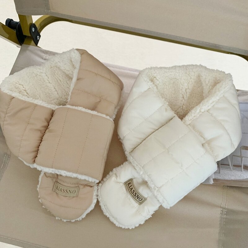 Cachecol confortável para crianças, cachecol cor sólida, inverno, cruz, durável, lã cordeiro, cachecol versátil para e