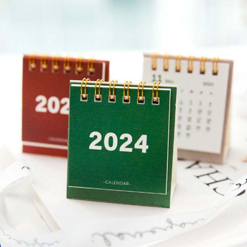 Mini Desk Calendar Knickknacks Desktop Decorações, Escritório simples, Material escolar, Casa, 2024