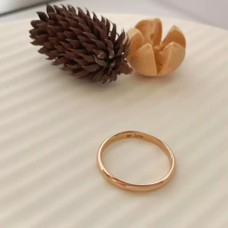 2mm Personalisierte Ring Nach Namen Graviert Koordinieren Kreisbogen Titan Edelstahl Ring Paar Ring Jahrestag Geschenk