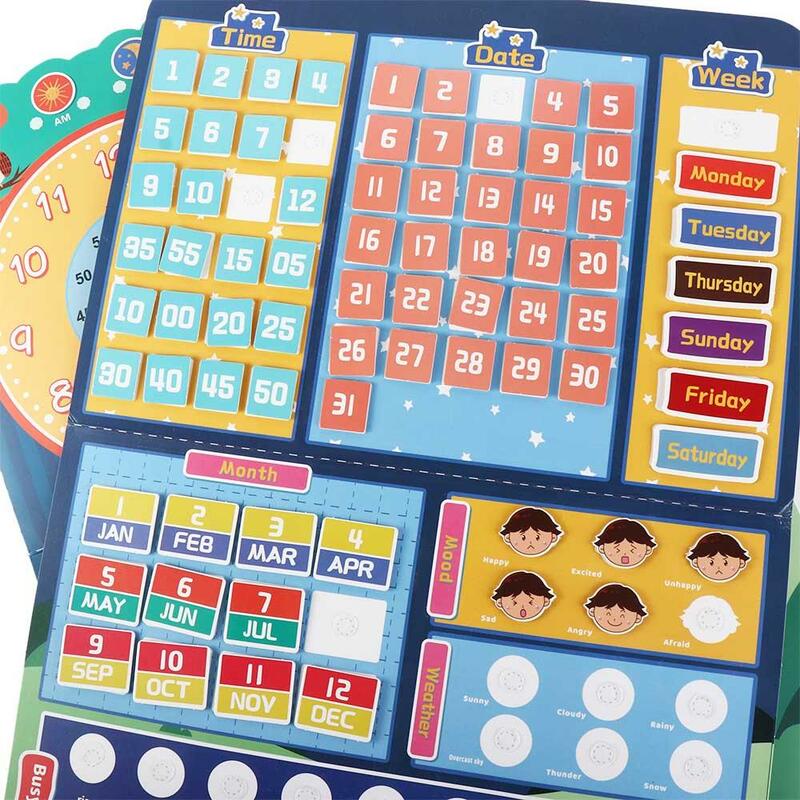 Holiday Clock Week Early Education Toy Emotion Kids Paste Card Calendar Table Cognitive Card Children Awareness Card Wall Chart