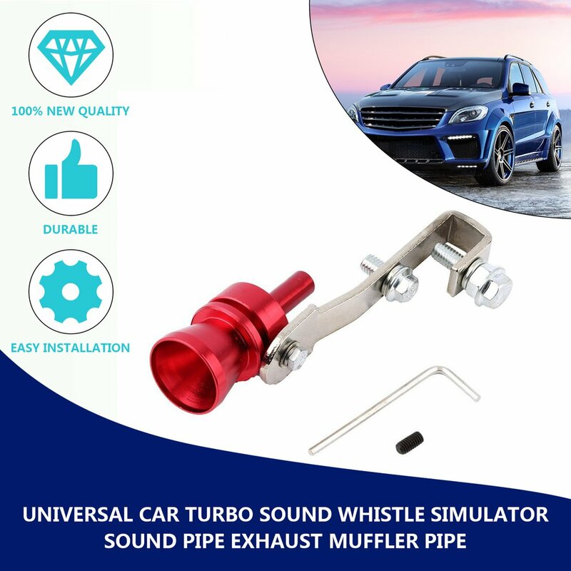 Hot Universal Autos Auto BOV Turbo Sound-Whistle Rohr Sound Simulator Rohr Fahrzeug Refit Gerät Auspuffrohr Turbo Sound-Whistle