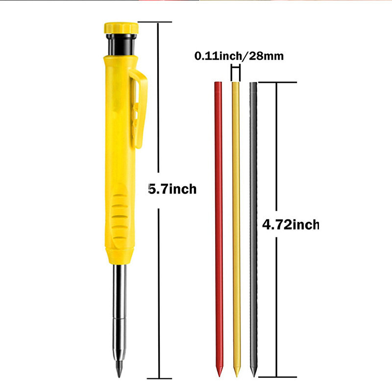 2,8 мм Твердый Плотницкий механический карандаш с точилкой для деревообработки строительства длинная головка плотницкий карандаш канцелярские принадлежности