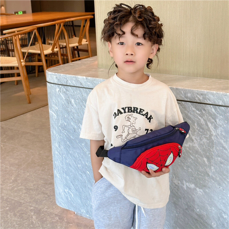 Новые Детские нагрудные сумки с героями мультфильмов Disney для мальчиков-пауков, симпатичная нагрудная сумка для мальчиков, поясная сумка