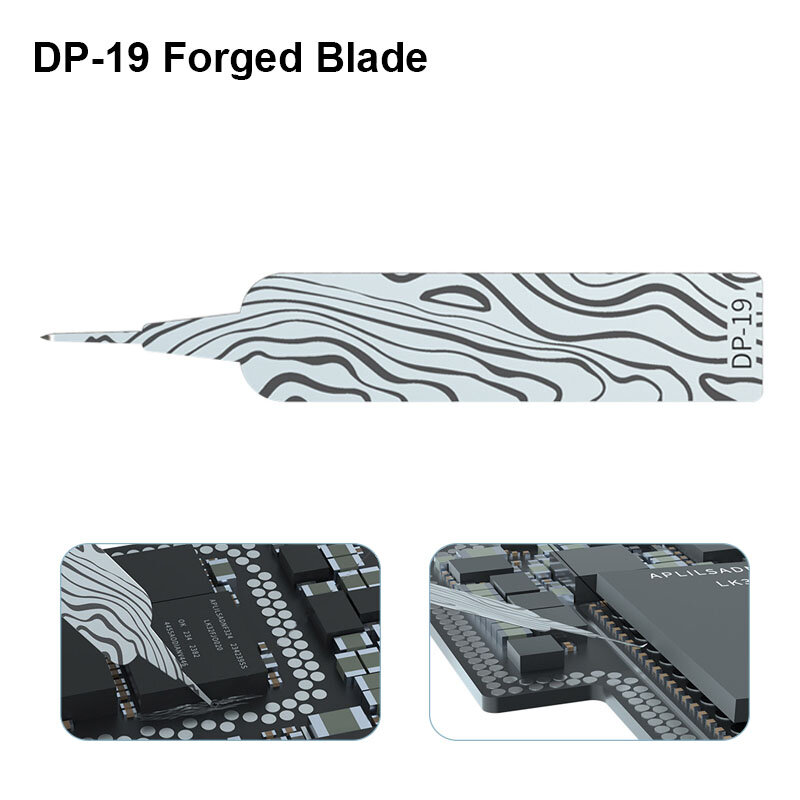 MIJING-Hoja forjada de DP-19, soporte de pantalla de fijación de Chip de polipiel de mano, hoja de eliminación adhesiva de bordes, desmontaje de Chip