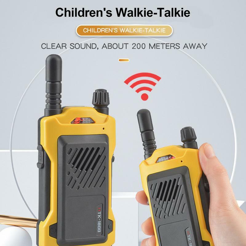 Handheld Walkie Talkies para crianças, Camping Brinquedos, ao ar livre, Idades 4-12, 200m Range, 2 pcs