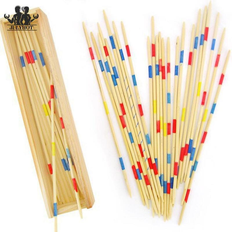 1 Set Educational Wooden Board Games Stick Traditional Japanese-style Pick Up Sticks With Box Multiplayer Game