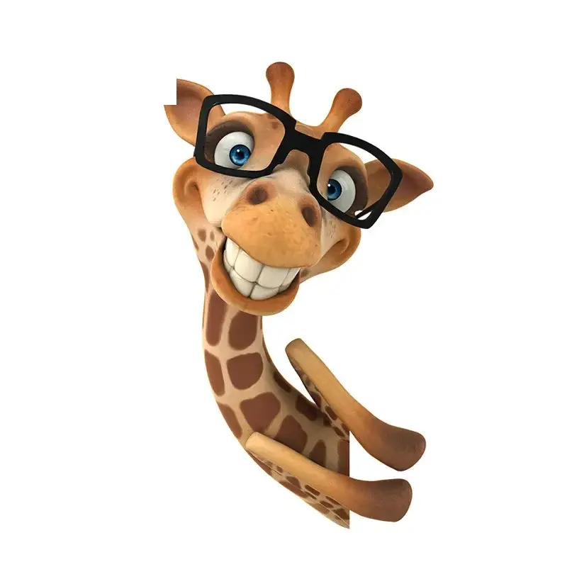 Txct Persönlichkeit Cartoon lustige Auto Aufkleber Brille Giraffe Auto Styling wasserdichte Vinyl Aufkleber dekorative Aufkleber, 10cm