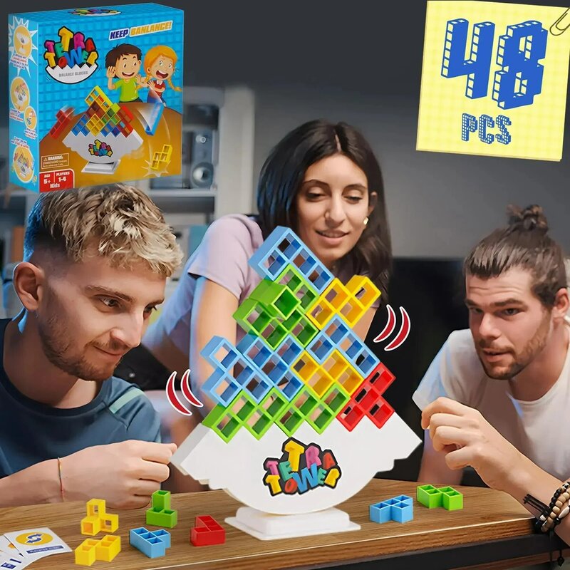 Puzzles Tetra Tower Fun Balance Stacking Building Blocks Board Game for Kids Adults Friends Team Dorm Family Game Night Partie
