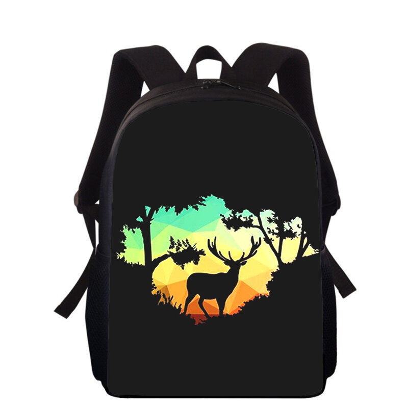 Animal bonito Deer 15 "3D Print Kids Backpack Sacos de Escola Primária para Meninos Meninas Back Pack Estudantes School Book Bags