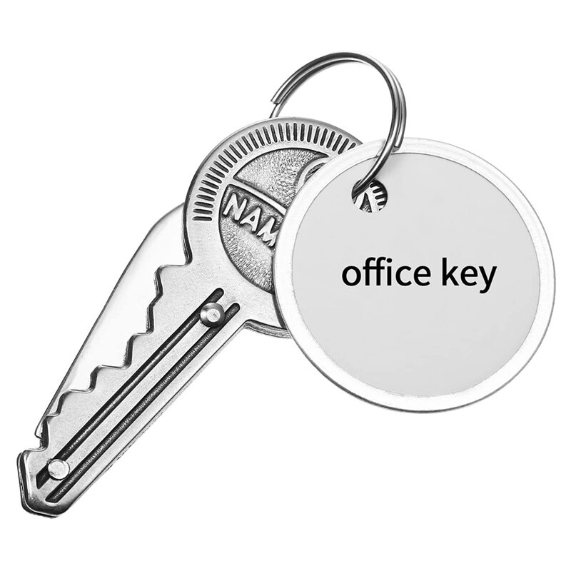 Tag kunci pelek logam tag kunci tag kertas bulat dengan cincin logam untuk kunci mobil dan kunci pintu