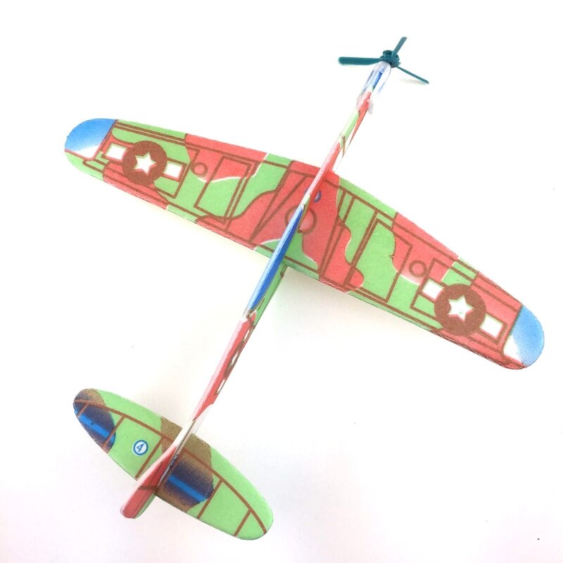 77HD มินิโฟม Handmade โยนเครื่องบินบินเครื่องร่อน DIY Assembly รุ่นของเล่นเด็ก