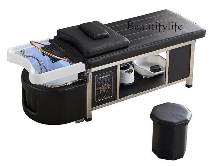 Ceramic Basin Shampoo Chair High-End Barber Shop Water Circulation Fumigation Shampoo Beauty Salon Bed