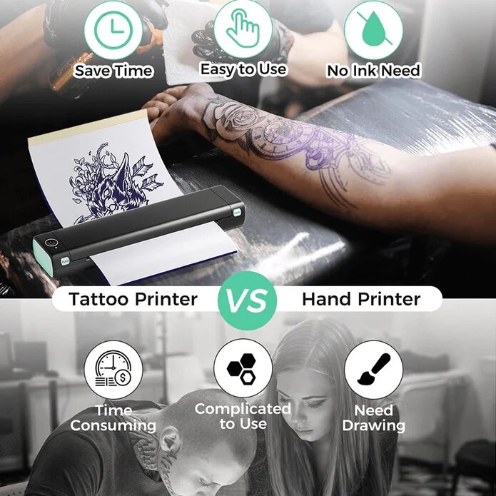 Phomemo m08f Tattoo Transfer Pape A4 Größe Tattoo Schablone Papier Kopierpapier Thermopapier für Tattoo Transfer Maschine Zubehör