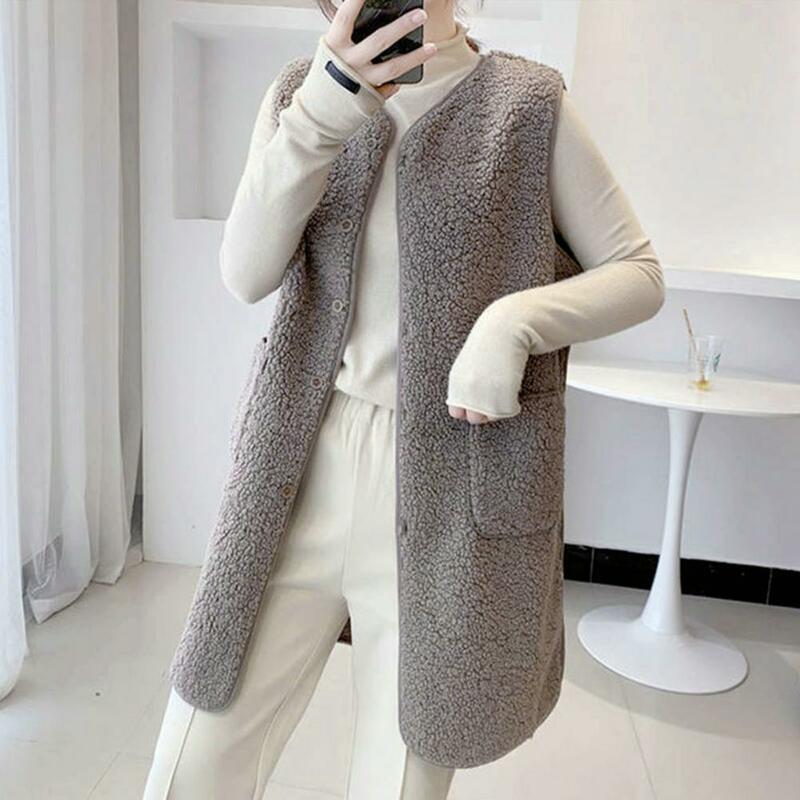 Blouson d'hiver en fibre de verre pour femme, veste élégante décontractée, col en V, poche boutonnée