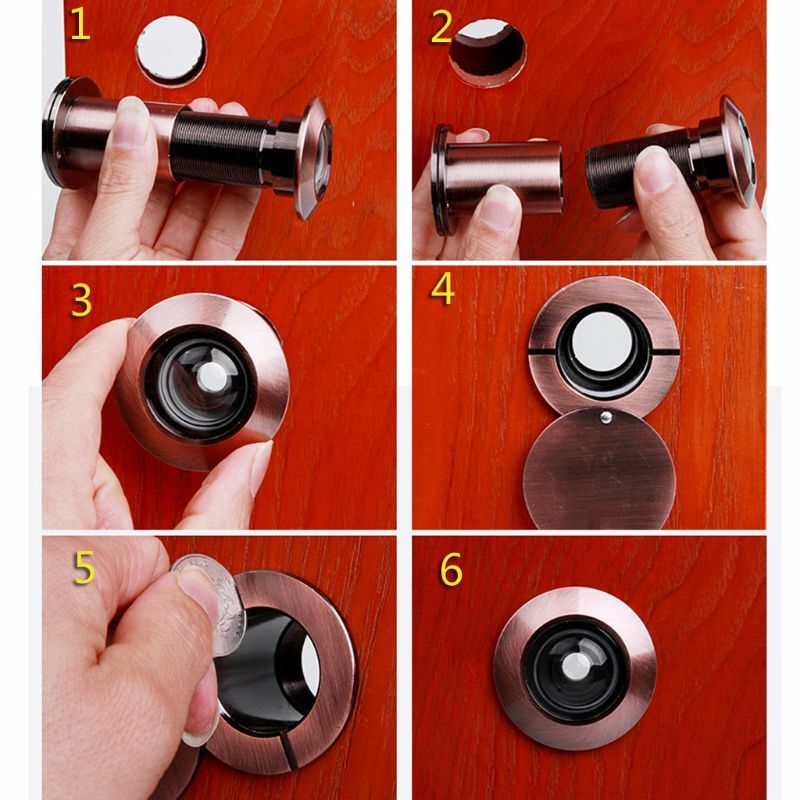 Peephole for Front Door 200 Degree Wide Viewing Security Door Viewer with Privacy Cover Diameter 16mm