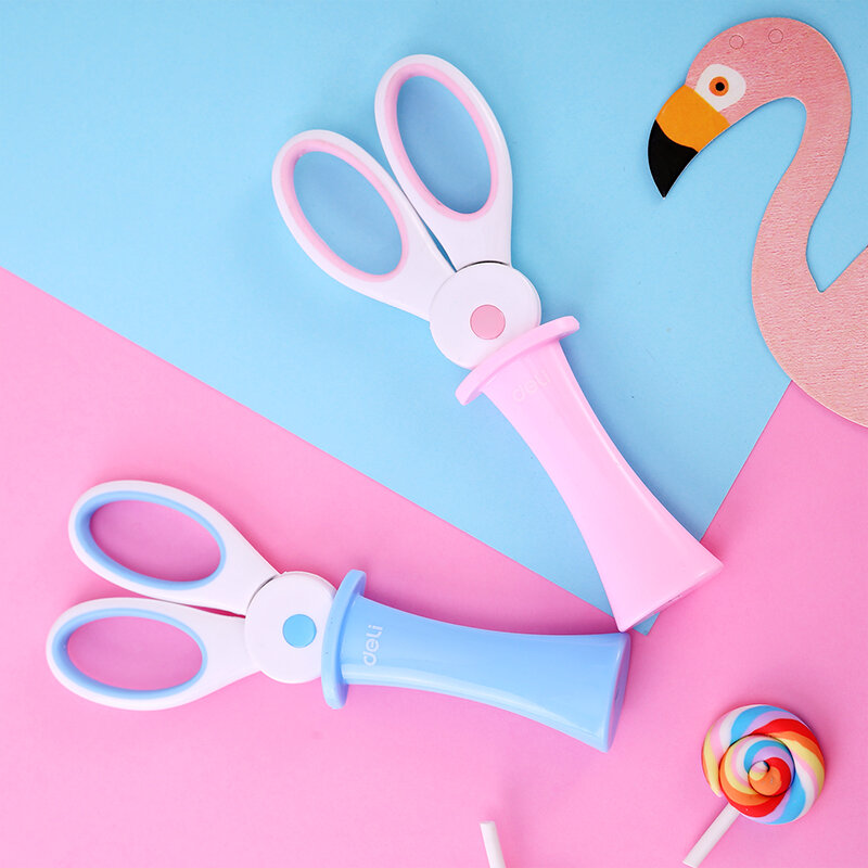 Deli 6065 DIY Craft Scissors Chat Kawaii Lovely Rabbit Shaped Safty Scissors For Kids Children Students Paper Cutting Tool
