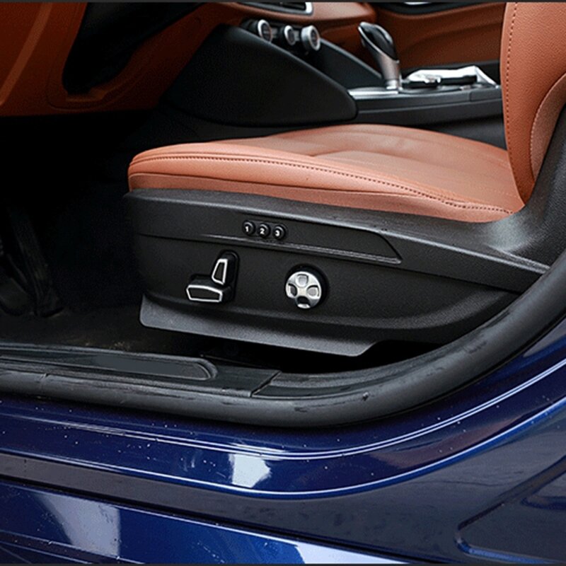 Embellecedor de cubierta de botón de ajuste de asiento para Alfa Romeo Giulia Stelvio 2017