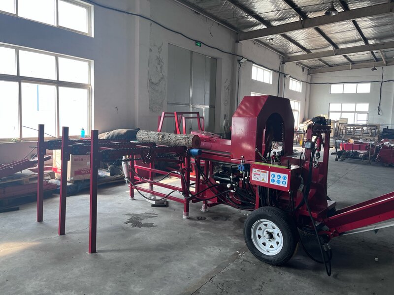 Automatic Gasoline Firewood Processor / Log Splitter / Wood Cutting Machine with chain table