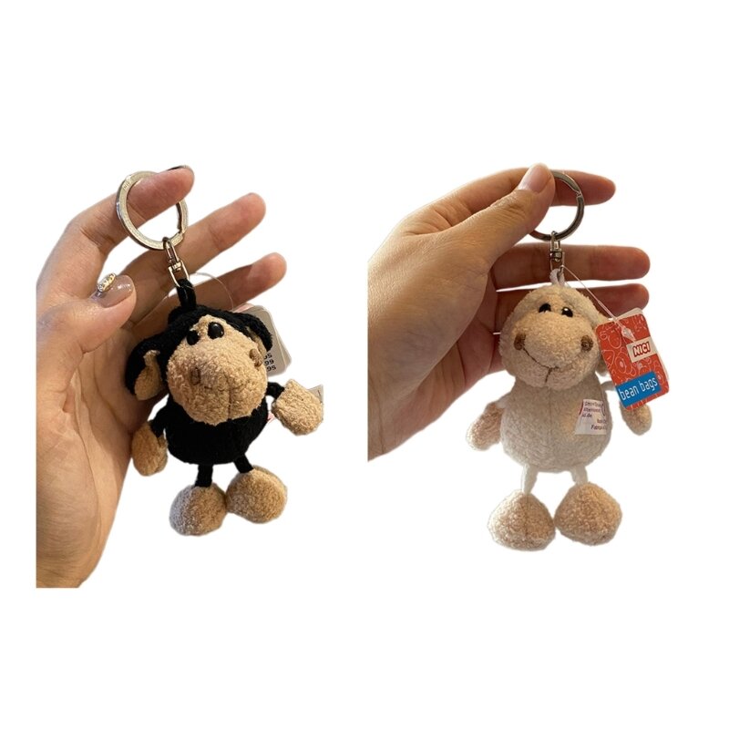 Cartoon Plush Lamb Keychains Pendant Car Keyring Backpack Bag Charm Jewelry Dropship