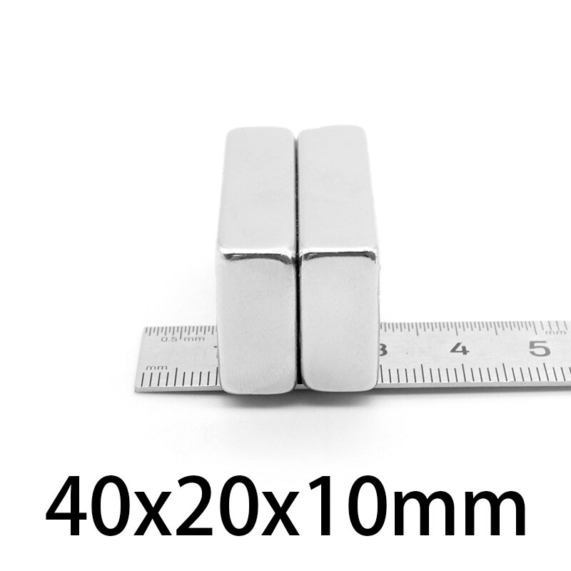 1/2/3/5PCS 40X20X10Mm Quadrate Super Strong แม่เหล็กที่มีประสิทธิภาพ N35หนาบล็อกแม่เหล็กถาวร40X20X10 Neodymium แม่เหล็ก40*20*10