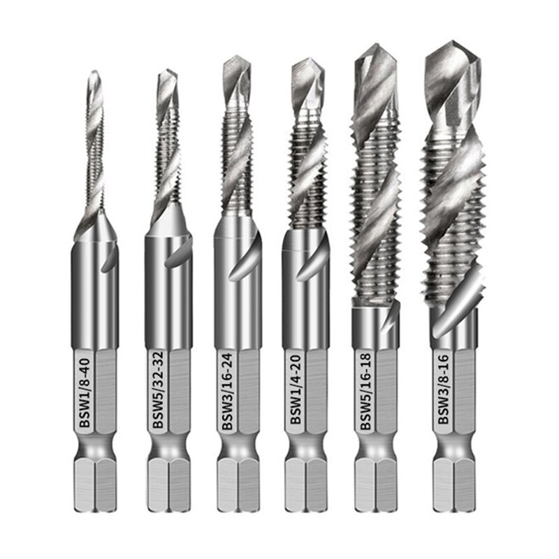 Metric Tap Tap Drill Bit 3/16-24 3/8-16 5/16-18 5/32-32 Bench Drill Easy To Operate Hand Drill Hex Shank Thread