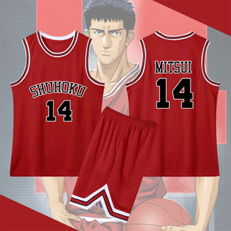 Anime Sakuragi HanampiercCosplay Costume, Slam Dunk Jersey, Luminhoku School Basketball Team Uniform, Sportedly Kaede Rukawa Cosplay