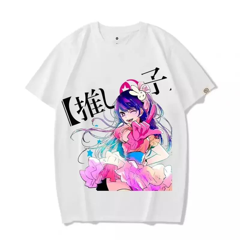 Damska bawełniana koszulka urocza trójnik żeński Anime OSHI NO KO Hoshino Ai Hoshino Rubii koszulki Harajuku 2024 Streetwear Y2k ubrania Top