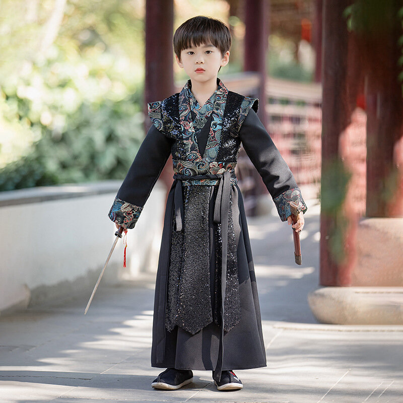 Hanfu Chinese Dress Oriental Traditional Chinese Wear For Boy Hanbok Guard Hanfu Ancient Costume Tang Dynasty Improved Tang Suit